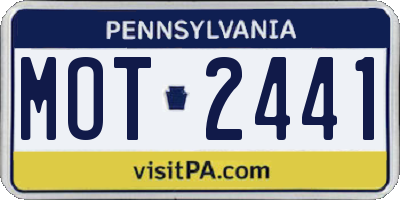 PA license plate MOT2441