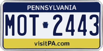 PA license plate MOT2443