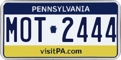 PA license plate MOT2444