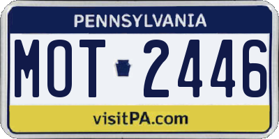 PA license plate MOT2446