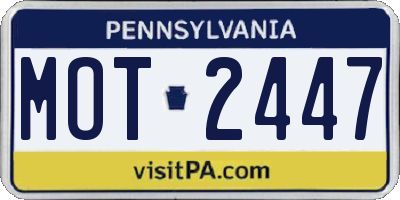 PA license plate MOT2447