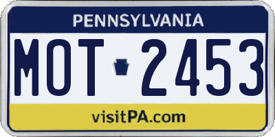 PA license plate MOT2453