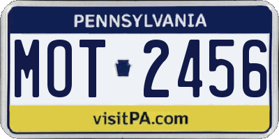 PA license plate MOT2456