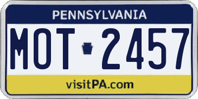 PA license plate MOT2457