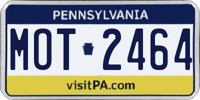 PA license plate MOT2464