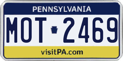 PA license plate MOT2469