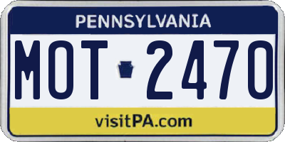 PA license plate MOT2470