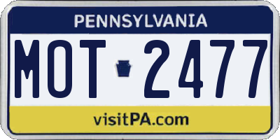 PA license plate MOT2477