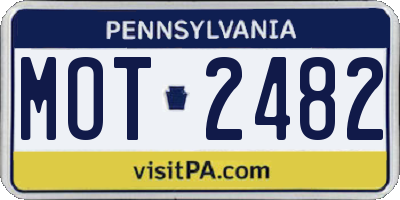PA license plate MOT2482