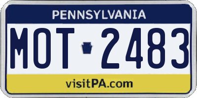 PA license plate MOT2483