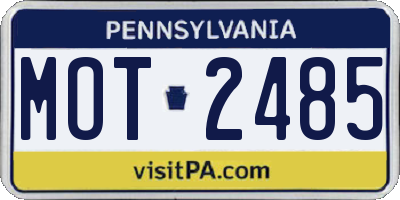 PA license plate MOT2485
