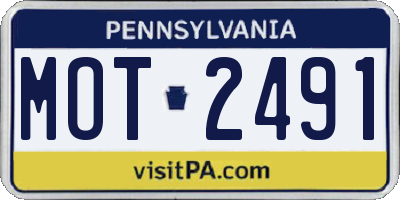 PA license plate MOT2491
