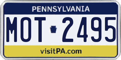 PA license plate MOT2495