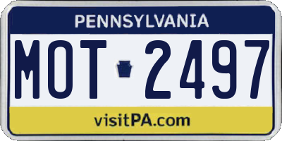 PA license plate MOT2497