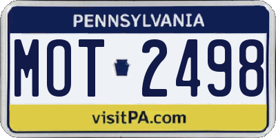 PA license plate MOT2498