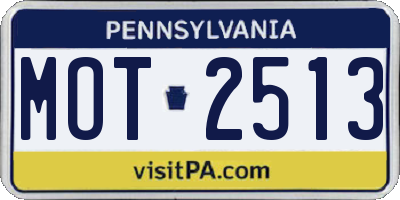 PA license plate MOT2513