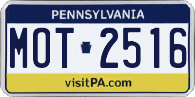 PA license plate MOT2516