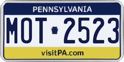 PA license plate MOT2523