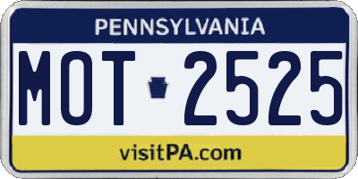 PA license plate MOT2525