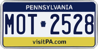 PA license plate MOT2528