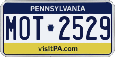 PA license plate MOT2529