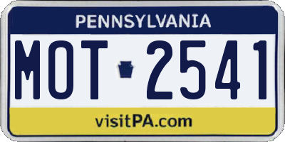 PA license plate MOT2541
