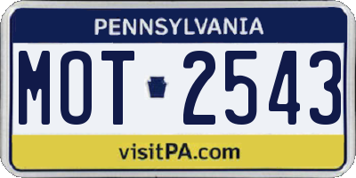PA license plate MOT2543