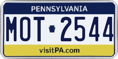 PA license plate MOT2544