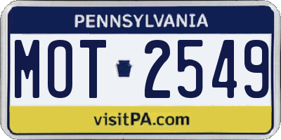 PA license plate MOT2549