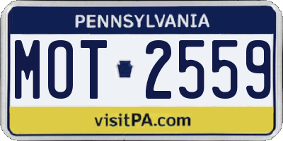 PA license plate MOT2559