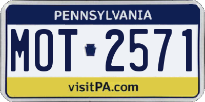 PA license plate MOT2571