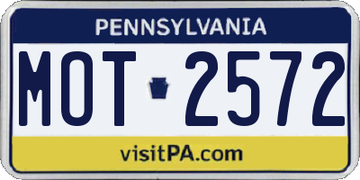 PA license plate MOT2572