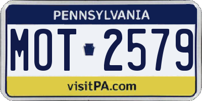 PA license plate MOT2579