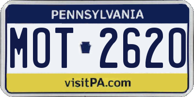 PA license plate MOT2620