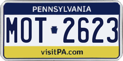 PA license plate MOT2623
