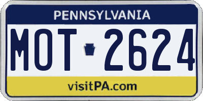 PA license plate MOT2624