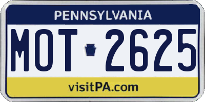 PA license plate MOT2625