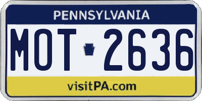 PA license plate MOT2636