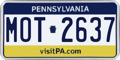 PA license plate MOT2637