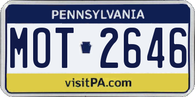 PA license plate MOT2646