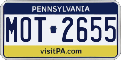 PA license plate MOT2655