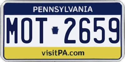PA license plate MOT2659