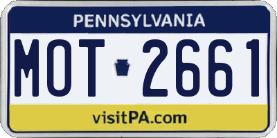 PA license plate MOT2661