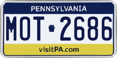 PA license plate MOT2686