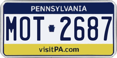 PA license plate MOT2687