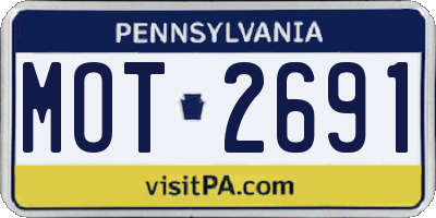 PA license plate MOT2691