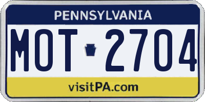PA license plate MOT2704
