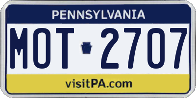 PA license plate MOT2707