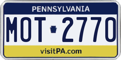 PA license plate MOT2770