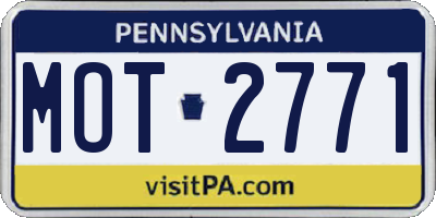 PA license plate MOT2771
